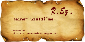 Rainer Szalóme névjegykártya